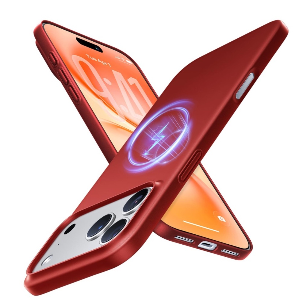 iPhone 17 PRO MAX Case Slim Fit Ultra-Thin MagSafe Compatible Anti-Scratch RED